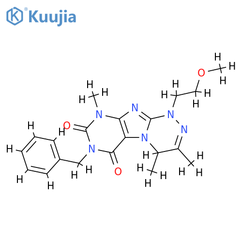7-benzyl-1-(2-methoxyethyl)-3,4,9-trimethyl-1H,4H,6H,7H,8H,9H-1,2,4triazino4,3-gpurine-6,8-dione structure