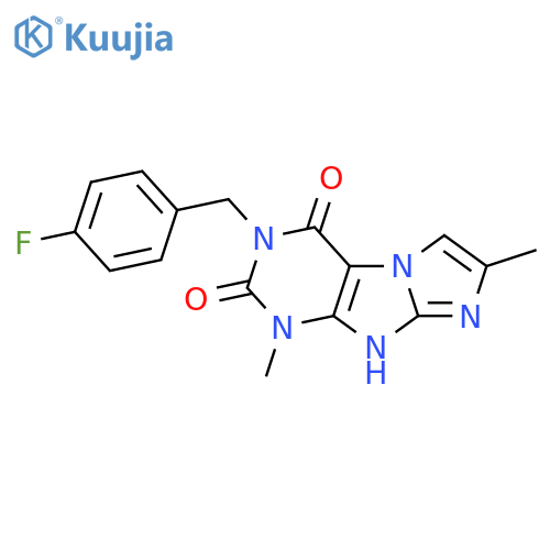 3-(4-fluorophenyl)methyl-1,7-dimethyl-1H,2H,3H,4H,8H-imidazo1,2-gpurine-2,4-dione structure