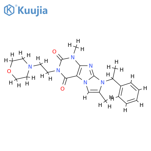 1,7-dimethyl-3-2-(morpholin-4-yl)ethyl-8-(1-phenylethyl)-1H,2H,3H,4H,8H-imidazo1,2-gpurine-2,4-dione structure