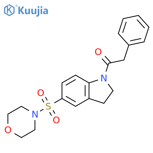 1-5-(morpholine-4-sulfonyl)-2,3-dihydro-1H-indol-1-yl-2-phenylethan-1-one structure