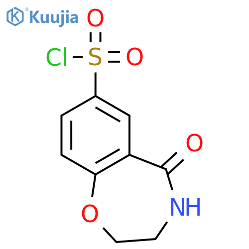 5-oxo-2,3,4,5-tetrahydro-1,4-benzoxazepine-7-sulfonyl chloride structure
