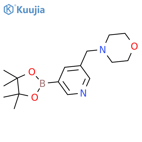 4-((5-(4,4,5,5-Tetramethyl-1,3,2-dioxaborolan-2-yl)pyridin-3-yl)methyl)morpholine structure