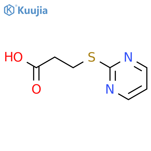 3-(pyrimidin-2-ylsulfanyl)propanoic acid structure