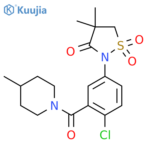2-4-chloro-3-(4-methylpiperidine-1-carbonyl)phenyl-4,4-dimethyl-1lambda6,2-thiazolidine-1,1,3-trione structure