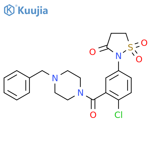 2-3-(4-benzylpiperazine-1-carbonyl)-4-chlorophenyl-1lambda6,2-thiazolidine-1,1,3-trione structure