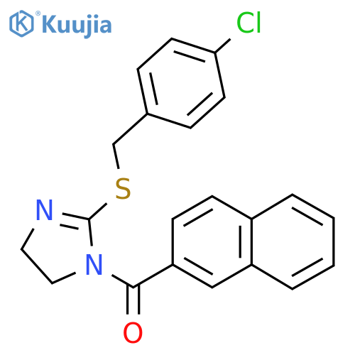 2-{(4-chlorophenyl)methylsulfanyl}-1-(naphthalene-2-carbonyl)-4,5-dihydro-1H-imidazole structure