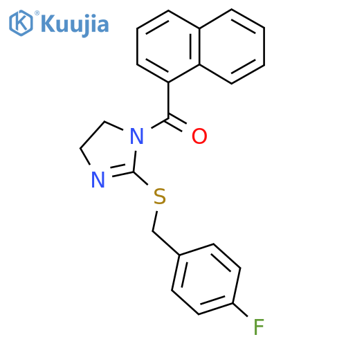 2-{(4-fluorophenyl)methylsulfanyl}-1-(naphthalene-1-carbonyl)-4,5-dihydro-1H-imidazole structure