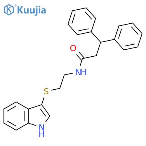 N-2-(1H-indol-3-ylsulfanyl)ethyl-3,3-diphenylpropanamide structure