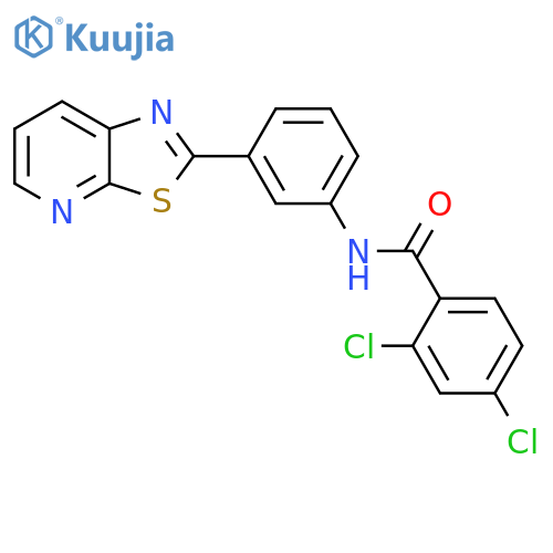 2,4-dichloro-N-(3-{1,3thiazolo5,4-bpyridin-2-yl}phenyl)benzamide structure