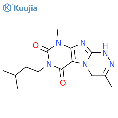 3,9-dimethyl-7-(3-methylbutyl)-1H,4H,6H,7H,8H,9H-1,2,4triazino4,3-gpurine-6,8-dione structure
