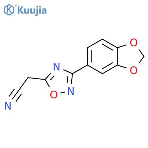 2-3-(2H-1,3-benzodioxol-5-yl)-1,2,4-oxadiazol-5-ylacetonitrile structure