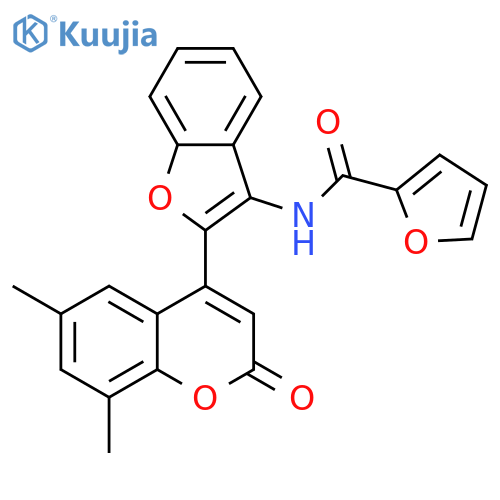 N-2-(6,8-dimethyl-2-oxo-2H-chromen-4-yl)-1-benzofuran-3-ylfuran-2-carboxamide structure