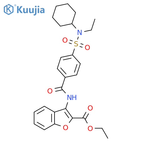 ethyl 3-{4-cyclohexyl(ethyl)sulfamoylbenzamido}-1-benzofuran-2-carboxylate structure