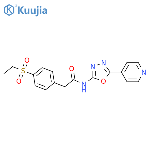 2-4-(ethanesulfonyl)phenyl-N-5-(pyridin-4-yl)-1,3,4-oxadiazol-2-ylacetamide structure