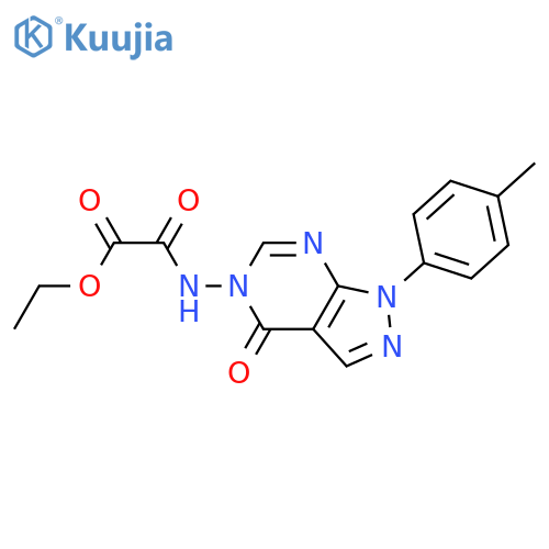 ethyl {1-(4-methylphenyl)-4-oxo-1H,4H,5H-pyrazolo3,4-dpyrimidin-5-ylcarbamoyl}formate structure