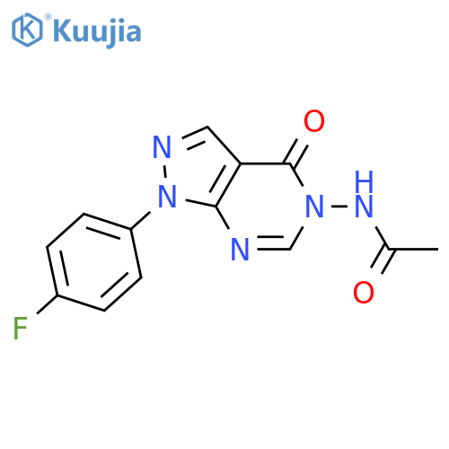 N-1-(4-fluorophenyl)-4-oxo-1H,4H,5H-pyrazolo3,4-dpyrimidin-5-ylacetamide structure