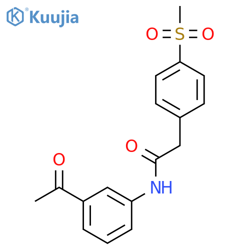 N-(3-acetylphenyl)-2-(4-methanesulfonylphenyl)acetamide structure