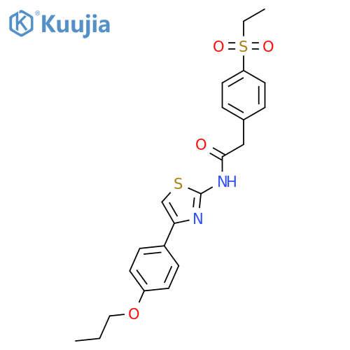 2-4-(ethanesulfonyl)phenyl-N-4-(4-propoxyphenyl)-1,3-thiazol-2-ylacetamide structure