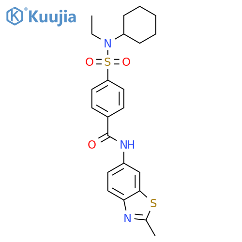 4-cyclohexyl(ethyl)sulfamoyl-N-(2-methyl-1,3-benzothiazol-6-yl)benzamide structure