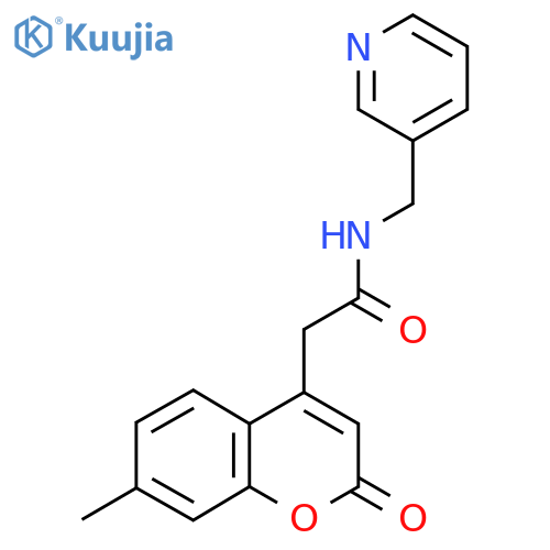 2-(7-methyl-2-oxo-2H-chromen-4-yl)-N-(pyridin-3-yl)methylacetamide structure