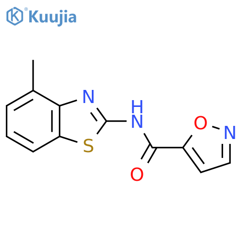 N-(4-methyl-1,3-benzothiazol-2-yl)-1,2-oxazole-5-carboxamide structure