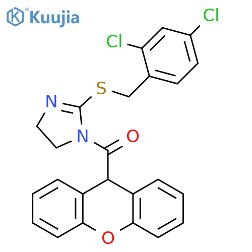 2-{(2,4-dichlorophenyl)methylsulfanyl}-1-(9H-xanthene-9-carbonyl)-4,5-dihydro-1H-imidazole structure