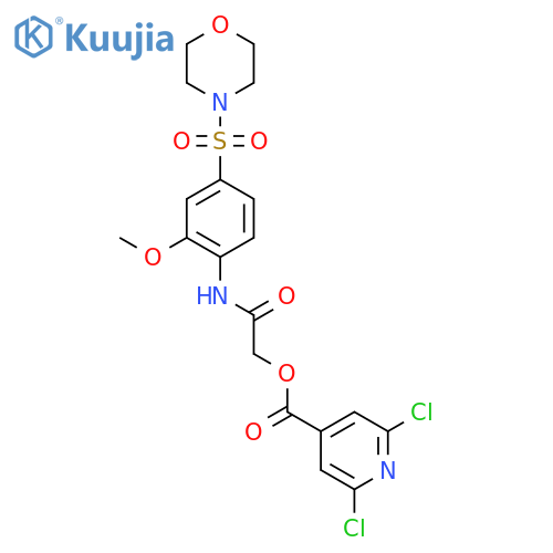 {[2-Methoxy-4-(morpholine-4-sulfonyl)phenyl]carbamoyl}methyl 2,6-dichloropyridine-4-carboxylate structure