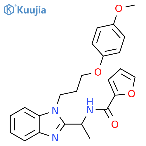 N-(1-{1-3-(4-methoxyphenoxy)propyl-1H-1,3-benzodiazol-2-yl}ethyl)furan-2-carboxamide structure