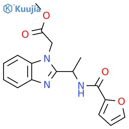 methyl 2-(2-{1-(furan-2-yl)formamidoethyl}-1H-1,3-benzodiazol-1-yl)acetate structure