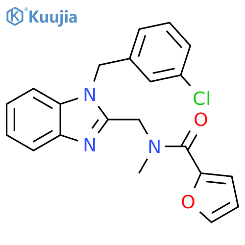 N-({1-(3-chlorophenyl)methyl-1H-1,3-benzodiazol-2-yl}methyl)-N-methylfuran-2-carboxamide structure