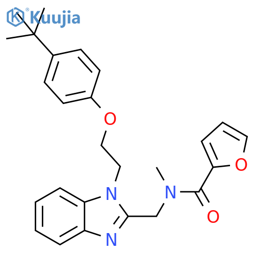 N-({1-2-(4-tert-butylphenoxy)ethyl-1H-1,3-benzodiazol-2-yl}methyl)-N-methylfuran-2-carboxamide structure