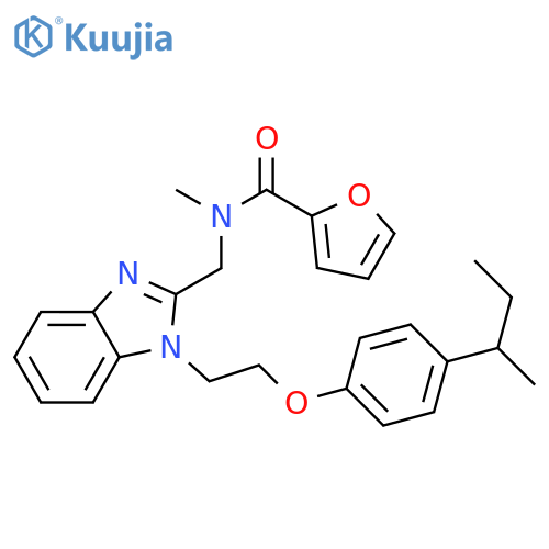 N-(1-{2-4-(butan-2-yl)phenoxyethyl}-1H-1,3-benzodiazol-2-yl)methyl-N-methylfuran-2-carboxamide structure