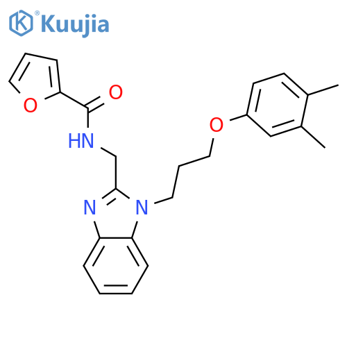 N-({1-3-(3,4-dimethylphenoxy)propyl-1H-1,3-benzodiazol-2-yl}methyl)furan-2-carboxamide structure