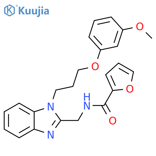N-({1-3-(3-methoxyphenoxy)propyl-1H-1,3-benzodiazol-2-yl}methyl)furan-2-carboxamide structure