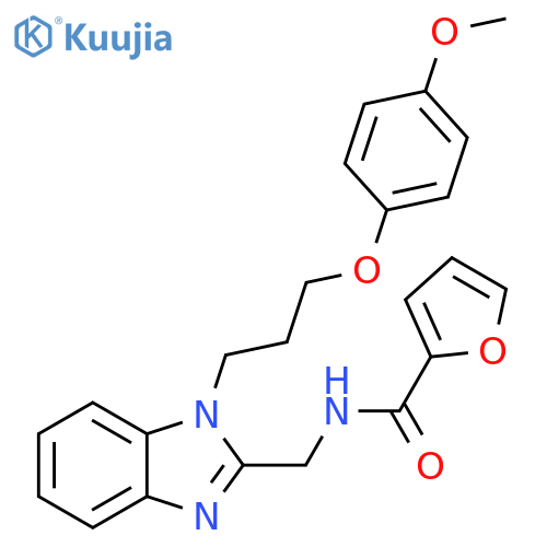 N-({1-3-(4-methoxyphenoxy)propyl-1H-1,3-benzodiazol-2-yl}methyl)furan-2-carboxamide structure