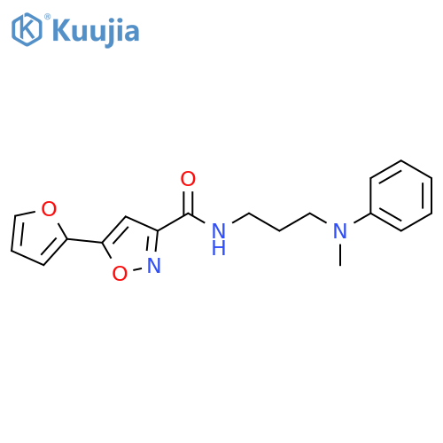 5-(furan-2-yl)-N-{3-methyl(phenyl)aminopropyl}-1,2-oxazole-3-carboxamide structure