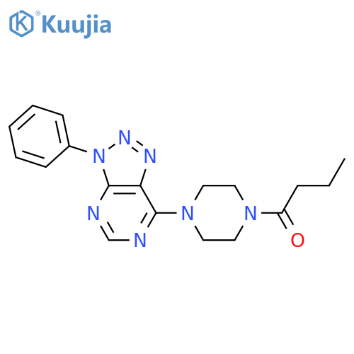 1-(4-{3-phenyl-3H-1,2,3triazolo4,5-dpyrimidin-7-yl}piperazin-1-yl)butan-1-one structure