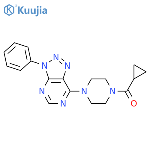 1-cyclopropanecarbonyl-4-{3-phenyl-3H-1,2,3triazolo4,5-dpyrimidin-7-yl}piperazine structure