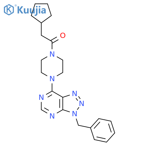 1-(4-{3-benzyl-3H-1,2,3triazolo4,5-dpyrimidin-7-yl}piperazin-1-yl)-2-cyclopentylethan-1-one structure