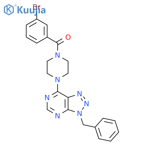 1-{3-benzyl-3H-1,2,3triazolo4,5-dpyrimidin-7-yl}-4-(3-bromobenzoyl)piperazine structure