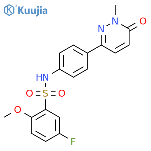 5-fluoro-2-methoxy-N-4-(1-methyl-6-oxo-1,6-dihydropyridazin-3-yl)phenylbenzene-1-sulfonamide structure