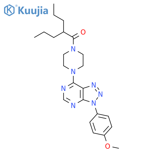 1-{4-3-(4-methoxyphenyl)-3H-1,2,3triazolo4,5-dpyrimidin-7-ylpiperazin-1-yl}-2-propylpentan-1-one structure