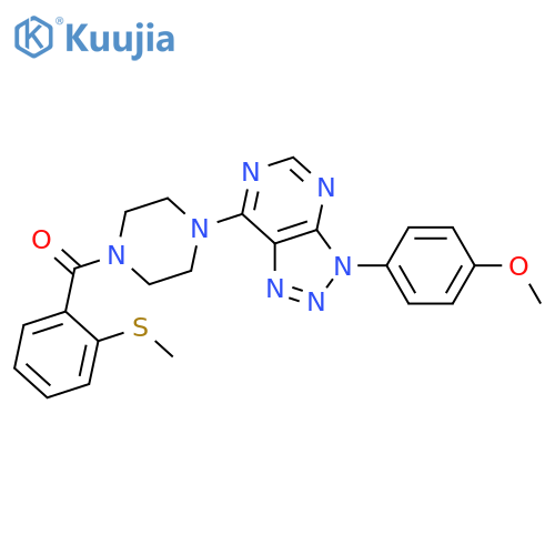 1-3-(4-methoxyphenyl)-3H-1,2,3triazolo4,5-dpyrimidin-7-yl-4-2-(methylsulfanyl)benzoylpiperazine structure