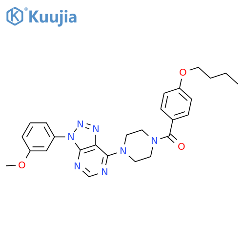 1-(4-butoxybenzoyl)-4-3-(3-methoxyphenyl)-3H-1,2,3triazolo4,5-dpyrimidin-7-ylpiperazine structure