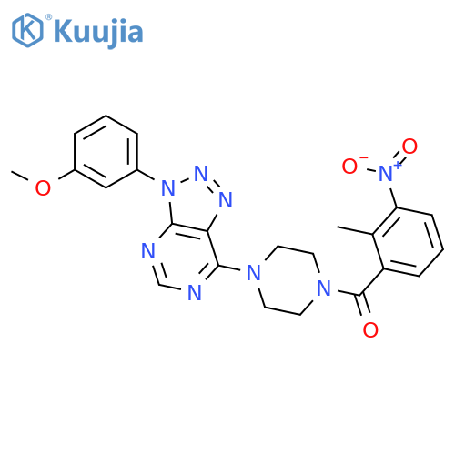 1-3-(3-methoxyphenyl)-3H-1,2,3triazolo4,5-dpyrimidin-7-yl-4-(2-methyl-3-nitrobenzoyl)piperazine structure