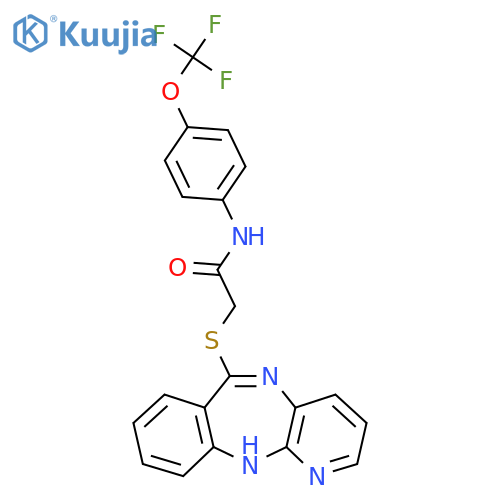 2-{2,4,9-triazatricyclo9.4.0.0^{3,8}pentadeca-1(11),3,5,7,9,12,14-heptaen-10-ylsulfanyl}-N-4-(trifluoromethoxy)phenylacetamide structure