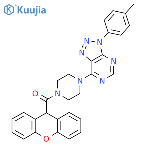 1-3-(4-methylphenyl)-3H-1,2,3triazolo4,5-dpyrimidin-7-yl-4-(9H-xanthene-9-carbonyl)piperazine structure
