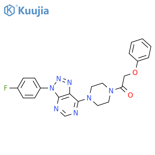 1-{4-3-(4-fluorophenyl)-3H-1,2,3triazolo4,5-dpyrimidin-7-ylpiperazin-1-yl}-2-phenoxyethan-1-one structure