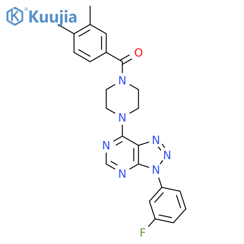 1-(3,4-dimethylbenzoyl)-4-3-(3-fluorophenyl)-3H-1,2,3triazolo4,5-dpyrimidin-7-ylpiperazine structure