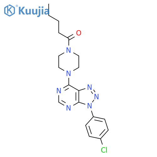 1-{4-3-(4-chlorophenyl)-3H-1,2,3triazolo4,5-dpyrimidin-7-ylpiperazin-1-yl}pentan-1-one structure